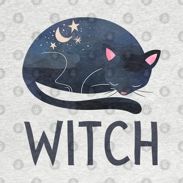 Witch Gift Cat Celestial Design Astrology Witchy by InnerMagic